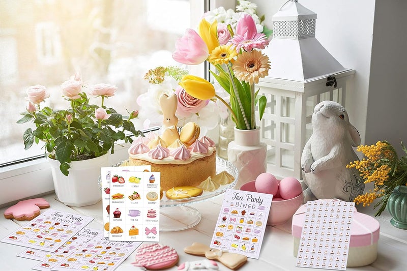 Foosproea Tea Party Bingo Cards, Let’s Par-Tea Game for 24 Players, Garden Tea Party Games for Family Friends Activities, Holiday Party Favors Supplies Decorations(05) - Image 5